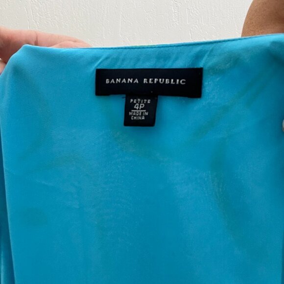 Summer '04 Y2K 100% Silk Blue Floral Asymmetric  One Shoulder Dress - Picture 7 of 7